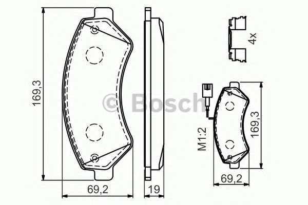 Set placute frana,frana disc PEUGEOT BOXER bus (2006 - 2016) BOSCH 0 986 494 580 piesa NOUA