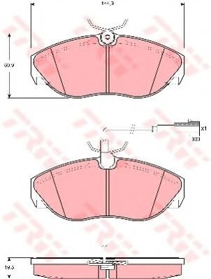 Set placute frana,frana disc PEUGEOT BOXER bus (230P) (1994 - 2002) TRW GDB1425 piesa NOUA