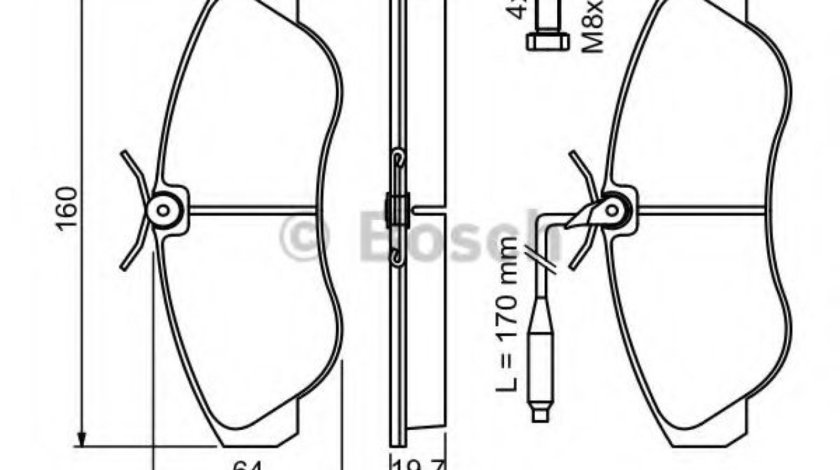 Set placute frana,frana disc PEUGEOT BOXER caroserie (244) (2001 - 2016) BOSCH 0 986 424 031 piesa NOUA