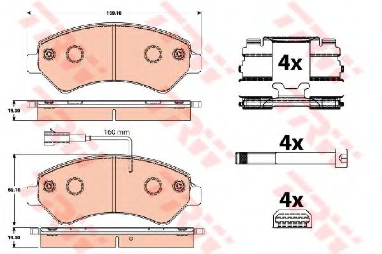 Set placute frana,frana disc PEUGEOT BOXER caroserie (2006 - 2016) TRW GDB2072 piesa NOUA