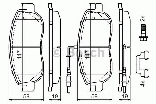 Set placute frana,frana disc PEUGEOT EXPERT (224) (1995 - 2016) BOSCH 0 986 494 615 piesa NOUA