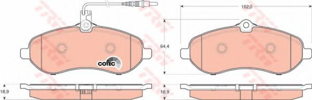 Set placute frana,frana disc PEUGEOT EXPERT Tepee (VF3V) (2007 - 2016) TRW GDB1718 piesa NOUA