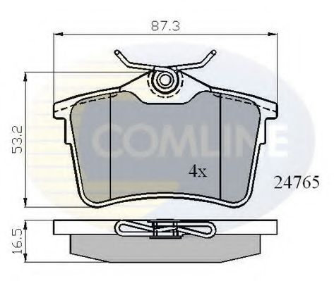 Set placute frana,frana disc PEUGEOT PARTNER (2008 - 2016) COMLINE CBP01797 piesa NOUA