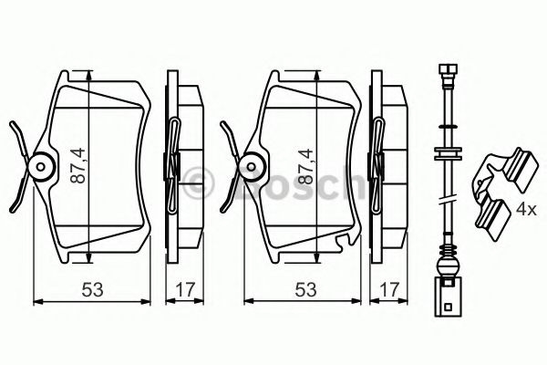 Set placute frana,frana disc PEUGEOT PARTNER combispace (5F) (1996 - 2012) BOSCH 0 986 494 598 piesa NOUA
