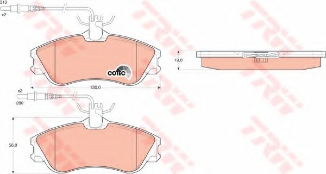 Set placute frana,frana disc PEUGEOT PARTNER combispace (5F) (1996 - 2012) TRW GDB1260 piesa NOUA