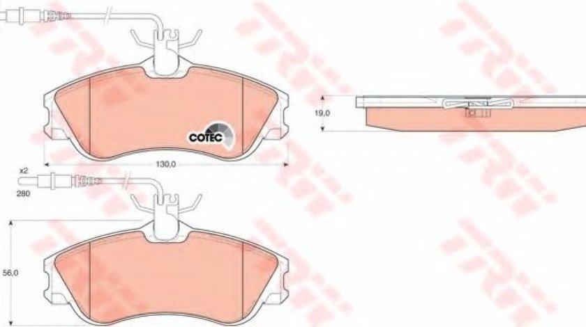 Set placute frana,frana disc PEUGEOT PARTNER caroserie (5) (1996 - 2012) TRW GDB1260 piesa NOUA