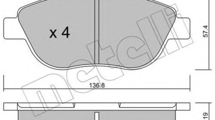 Set placute frana,frana disc PEUGEOT PARTNER caroserie (5) (1996 - 2012) METELLI 22-0322-1 piesa NOUA