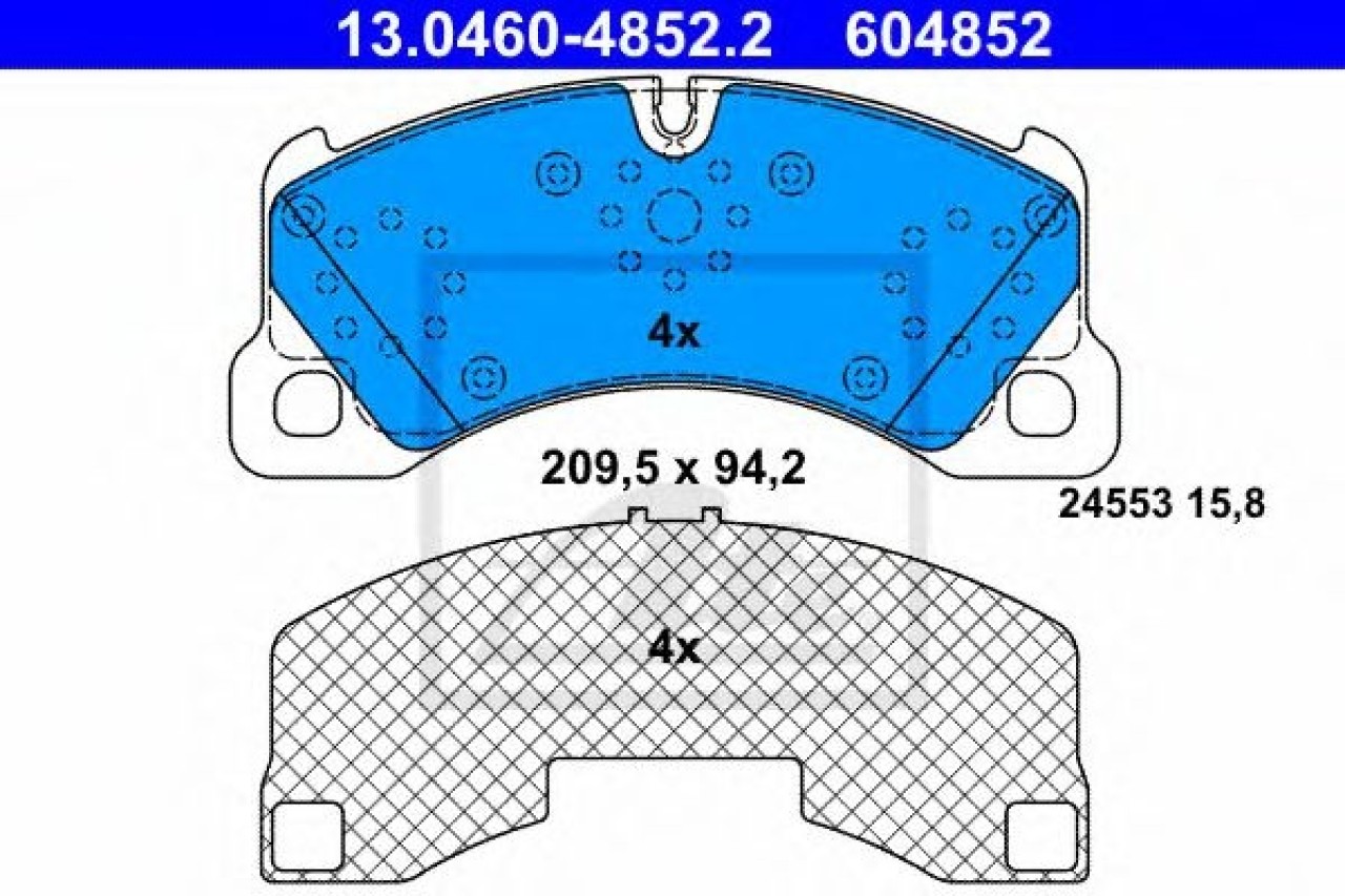 Set placute frana,frana disc PORSCHE CAYENNE (9PA, 955) (2002 - 2010) ATE 13.0460-4852.2 piesa NOUA