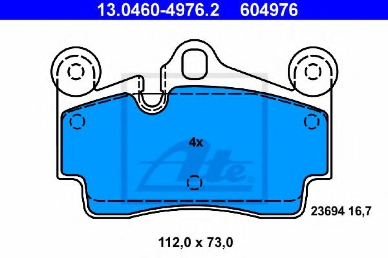 Set placute frana,frana disc PORSCHE CAYENNE (9PA, 955) (2002 - 2010) ATE 13.0460-4976.2 piesa NOUA