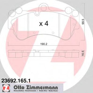 Set placute frana,frana disc PORSCHE CAYENNE (9PA, 955) (2002 - 2010) ZIMMERMANN 23692.165.1 piesa NOUA
