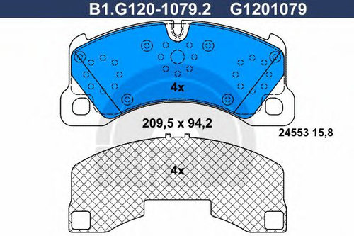 Set placute frana,frana disc PORSCHE PANAMERA (970) (2009 - 2016) GALFER B1.G120-1079.2 piesa NOUA