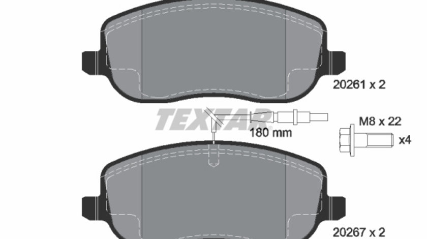 Set placute frana,frana disc punte fata (2026101 TEXTAR) Citroen,FIAT,LANCIA,PEUGEOT