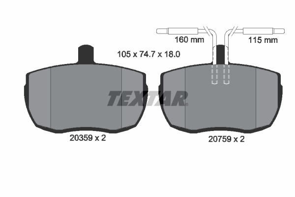Set placute frana,frana disc punte fata (2035907 TEXTAR) ALFA ROMEO,IVECO
