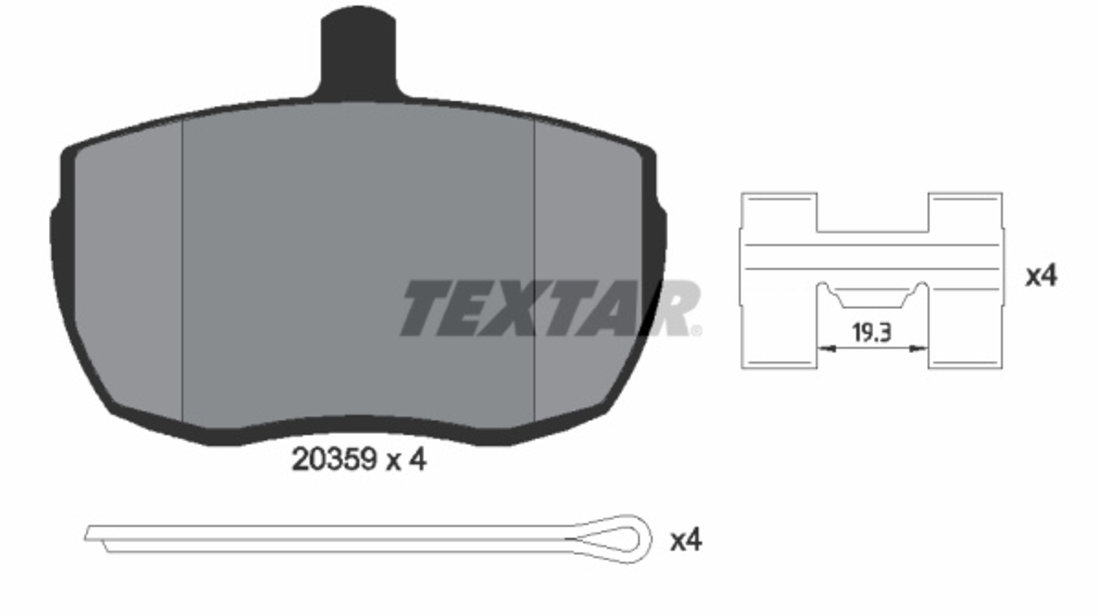 Set placute frana,frana disc punte fata (2035908 TEXTAR) ALFA ROMEO,DAF,FORD,IVECO,LAND ROVER,LDV