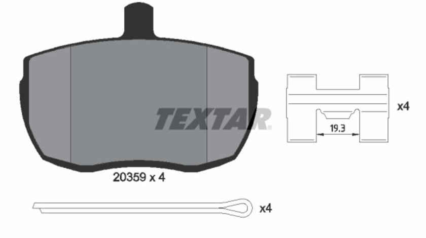 Set placute frana,frana disc punte fata (2035908 TEXTAR) ALFA ROMEO,DAF,FORD,IVECO,LAND ROVER,LDV