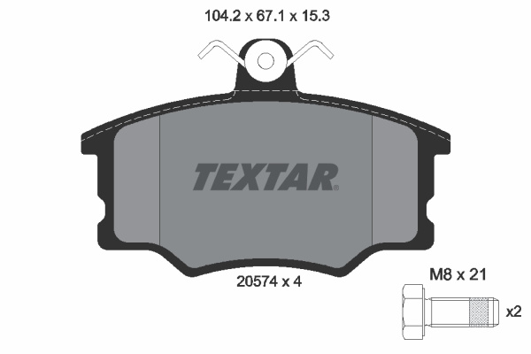 Set placute frana,frana disc punte fata (2057401 TEXTAR) AUDI