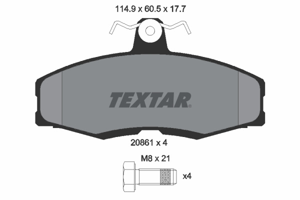 Set placute frana,frana disc punte fata (2086105 TEXTAR) FORD