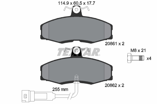 Set placute frana,frana disc punte fata (2086109 TEXTAR) FORD,TVR