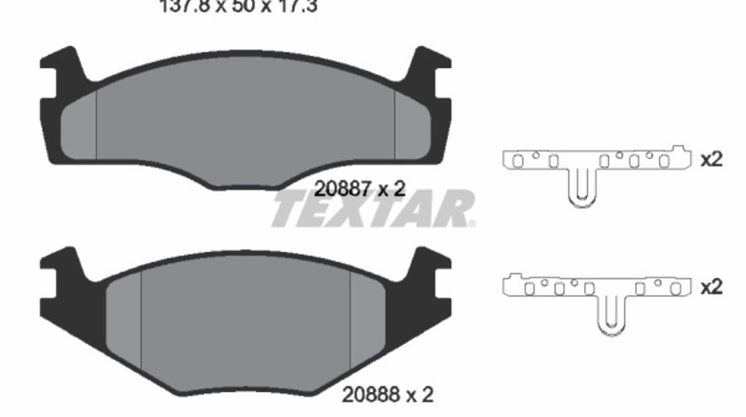 Set placute frana,frana disc punte fata (2088708 TEXTAR) SEAT,VW