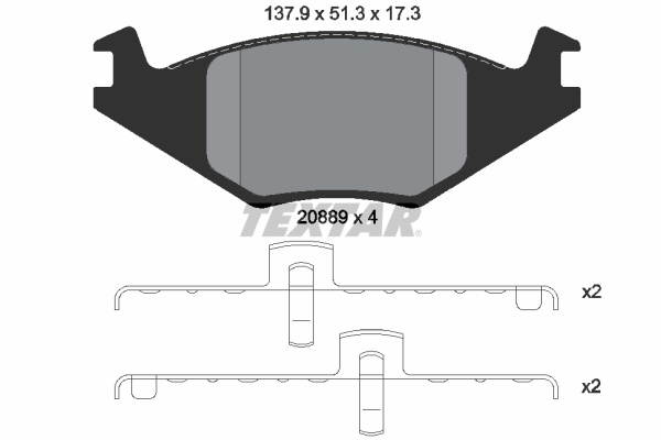 Set placute frana,frana disc punte fata (2088902 TEXTAR) SEAT,VW