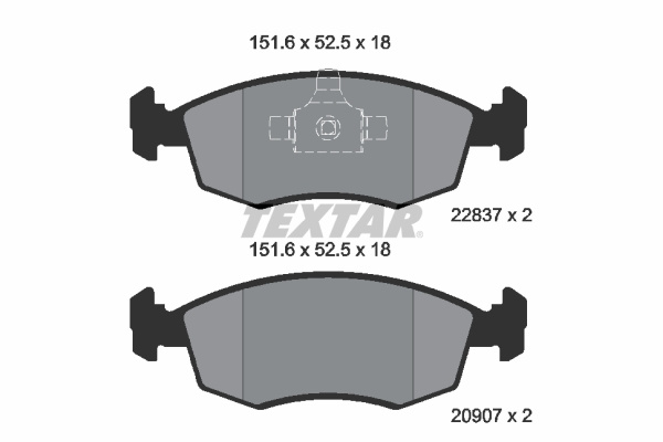 Set placute frana,frana disc punte fata (2090704 TEXTAR) FIAT