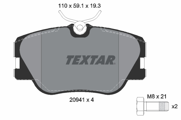 Set placute frana,frana disc punte fata (2094102 TEXTAR) MERCEDES-BENZ