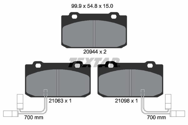 Set placute frana,frana disc punte fata (2094402 TEXTAR) ALFA ROMEO
