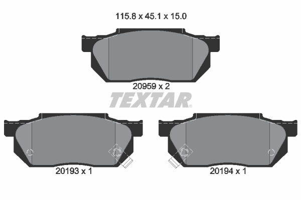 Set placute frana,frana disc punte fata (2095902 TEXTAR) HONDA