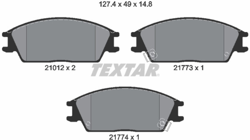 Set placute frana,frana disc punte fata (2101202 TEXTAR) DODGE,HONDA,HYUNDAI,INOKOM,JAC,KIA (DYK)