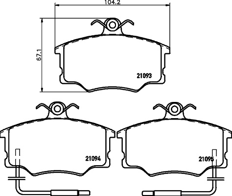 Set placute frana,frana disc punte fata (2109302 TEXTAR) FIAT,LANCIA