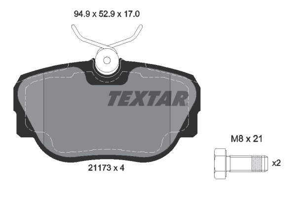 Set placute frana,frana disc punte fata (2117302 TEXTAR) BMW