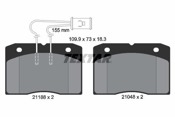 Set placute frana,frana disc punte fata (2118801 TEXTAR) ALFA ROMEO,IVECO