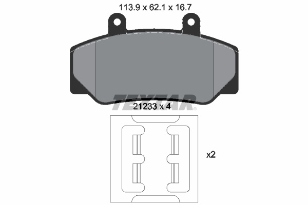 Set placute frana,frana disc punte fata (2123302 TEXTAR) UMM,VOLVO