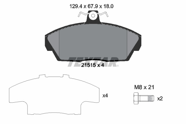 Set placute frana,frana disc punte fata (2151504 TEXTAR) LAND ROVER