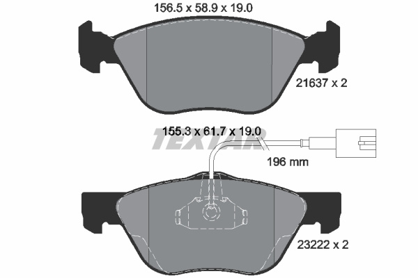 Set placute frana,frana disc punte fata (2163702 TEXTAR) ALFA ROMEO