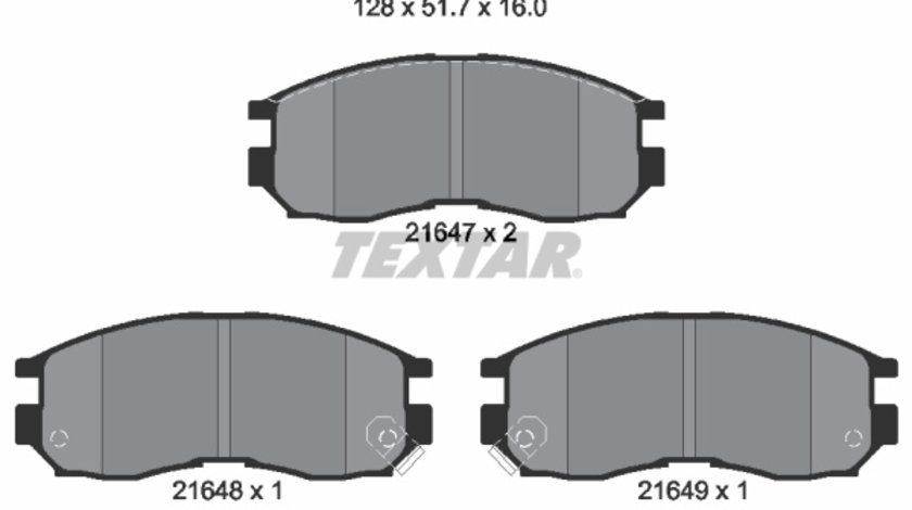 Set placute frana,frana disc punte fata (2164701 TEXTAR) CHANGAN,CHRYSLER,DODGE,HAFEI,HONDA,HYUNDAI,MITSUBISHI,PROTON