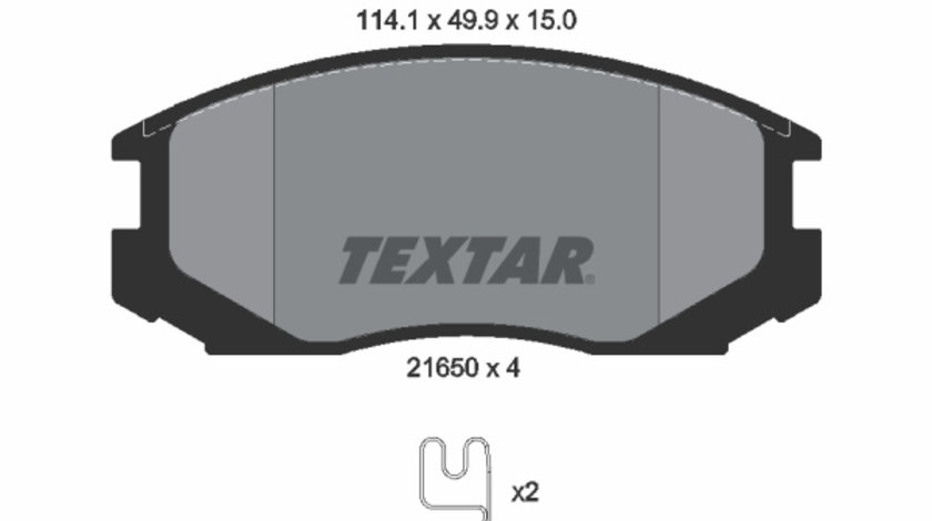 Set placute frana,frana disc punte fata (2165001 TEXTAR) DAIHATSU,MITSUBISHI,PERODUA,PREMIER,PROTON,TOYOTA,TOYOTA (FAW)