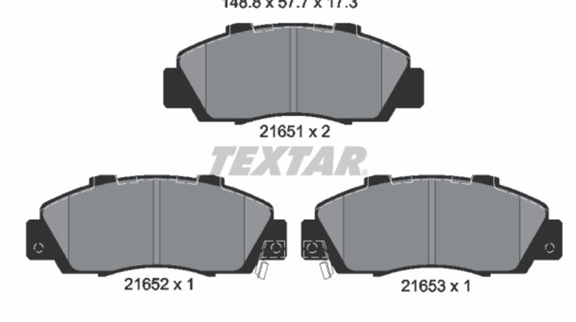 Set placute frana,frana disc punte fata (2165101 TEXTAR) ACURA,HONDA,HONDA (GAC),ROVER