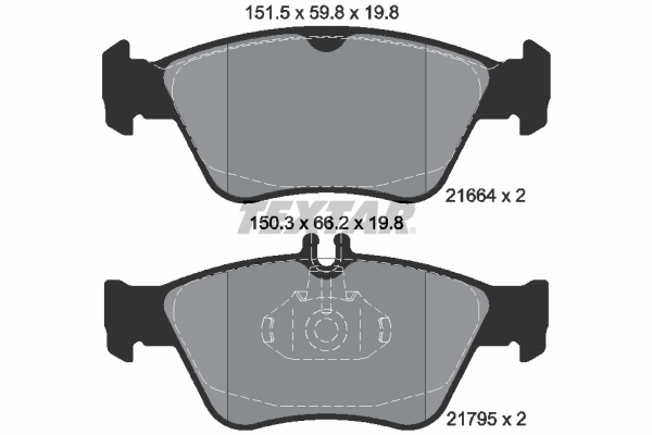 Set placute frana,frana disc punte fata (2166404 TEXTAR) MERCEDES-BENZ