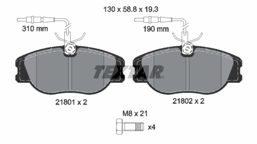 Set placute frana,frana disc punte fata (2180101 TEXTAR) Citroen,FIAT,LANCIA,PEUGEOT