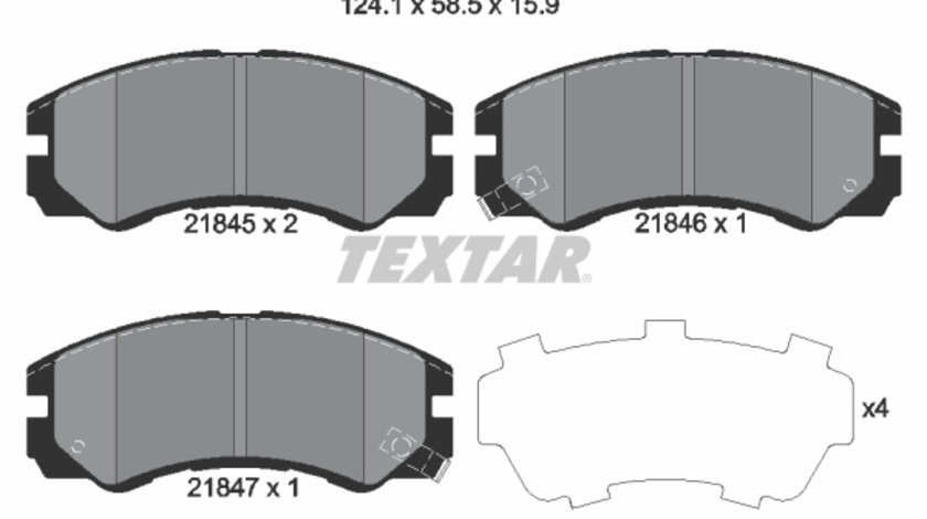 Set placute frana,frana disc punte fata (2184501 TEXTAR) ACURA,CHEVROLET,HOLDEN,HONDA,ISUZU,OPEL,VAUXHALL