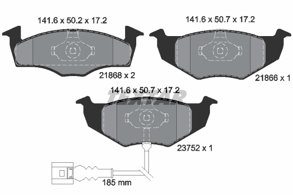 Set placute frana,frana disc punte fata (2186801 TEXTAR) SKODA,VW
