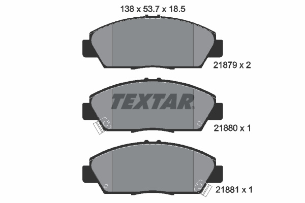 Set placute frana,frana disc punte fata (2187901 TEXTAR) HONDA,ROVER