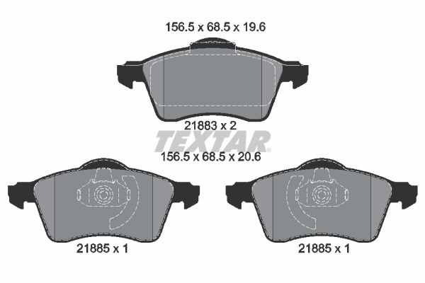 Set placute frana,frana disc punte fata (2188302 TEXTAR) VW