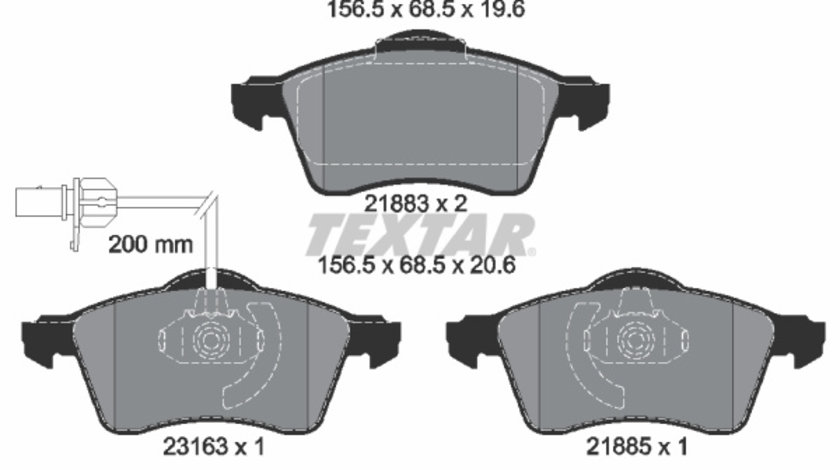 Set placute frana,frana disc punte fata (2188501 TEXTAR) VW