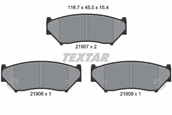 Set placute frana,frana disc punte fata (2190701 TEXTAR) CHEVROLET,SUZUKI