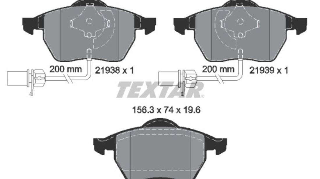 Set placute frana,frana disc punte fata (2193881 TEXTAR) AUDI,AUDI (FAW),VW