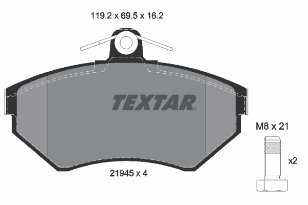 Set placute frana,frana disc punte fata (2194502 TEXTAR) SEAT,VW