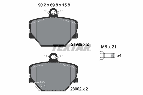 Set placute frana,frana disc punte fata (2199901 TEXTAR) SMART