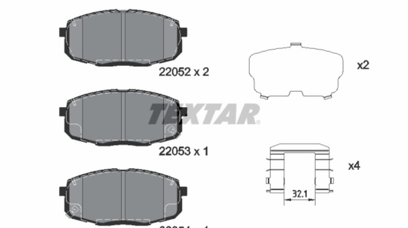 Set placute frana,frana disc punte fata (2205201 TEXTAR) CHANA,CHANGAN,HYUNDAI,HYUNDAI (BEIJING),KIA,KIA (DYK),LIFAN,NAZA